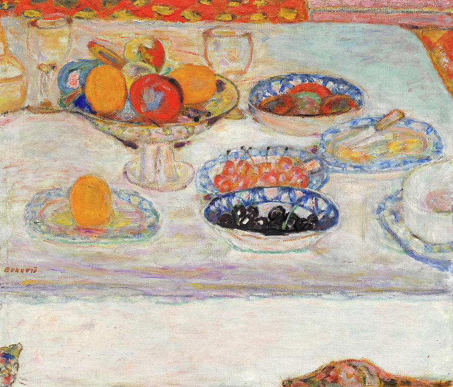 Fruit and Fruit Dishes Painting by Pierre Bonnard - Pixels