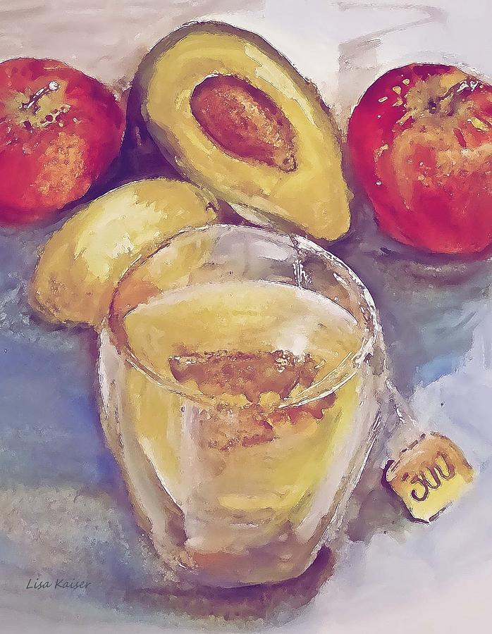 Fruit And Tea Feel Good Break Painting by Lisa Kaiser