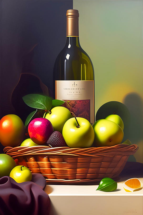 Fruit And Wine Digital Art by Arte Visiva - Fine Art America