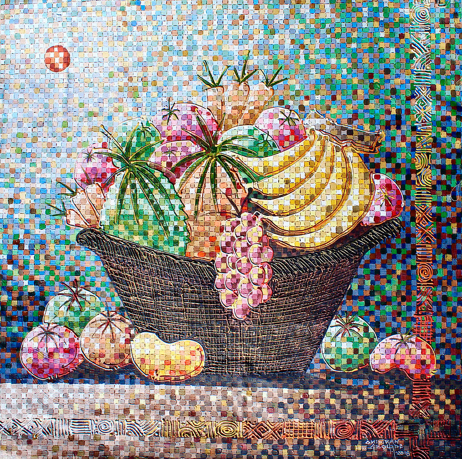 Fruit Basket 2 Painting by Paul Gbolade Omidiran