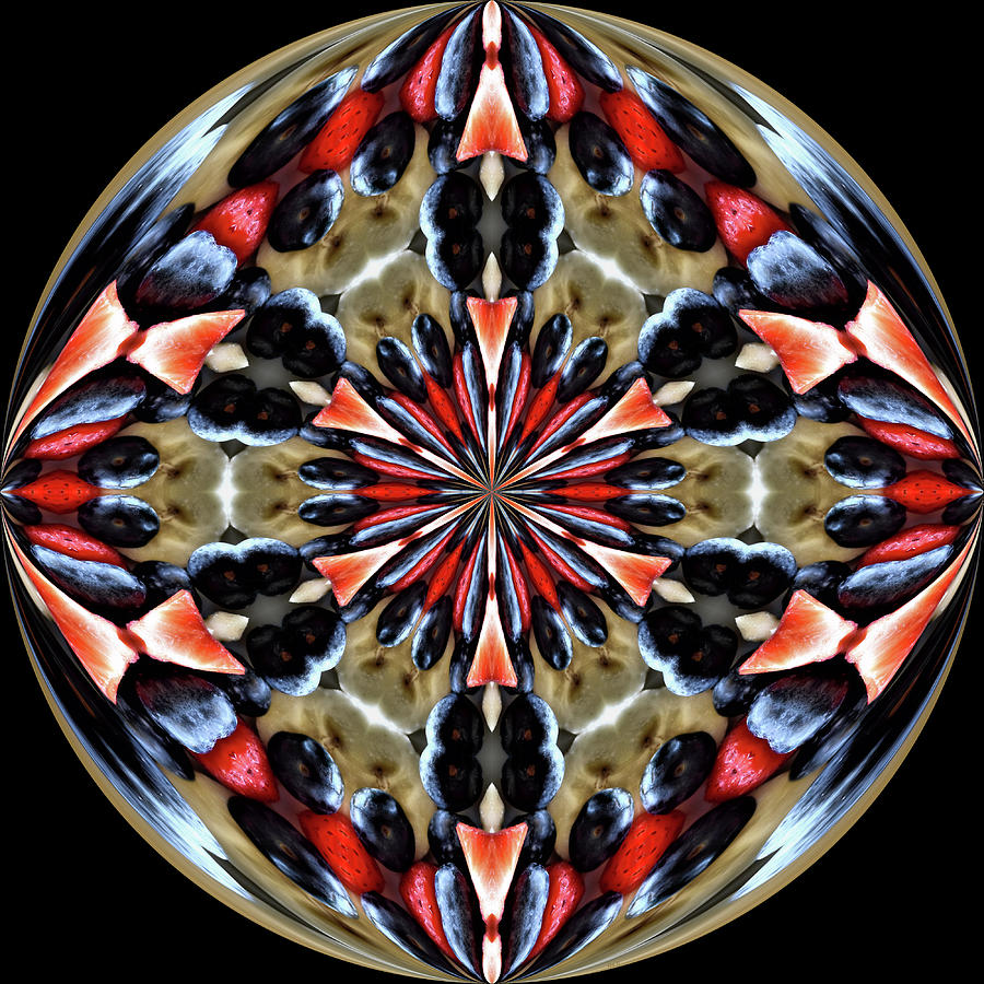 Fruit Bowl Kaleidoscope Orb Digital Art by Kathy K McClellan