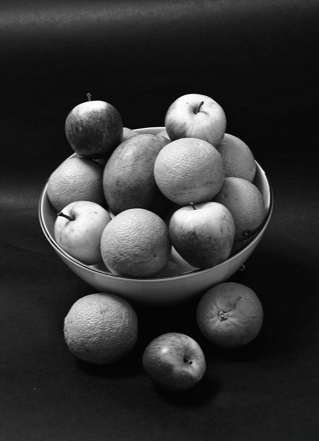 Fruit Bowl Monochrome Photograph by Jeff Townsend