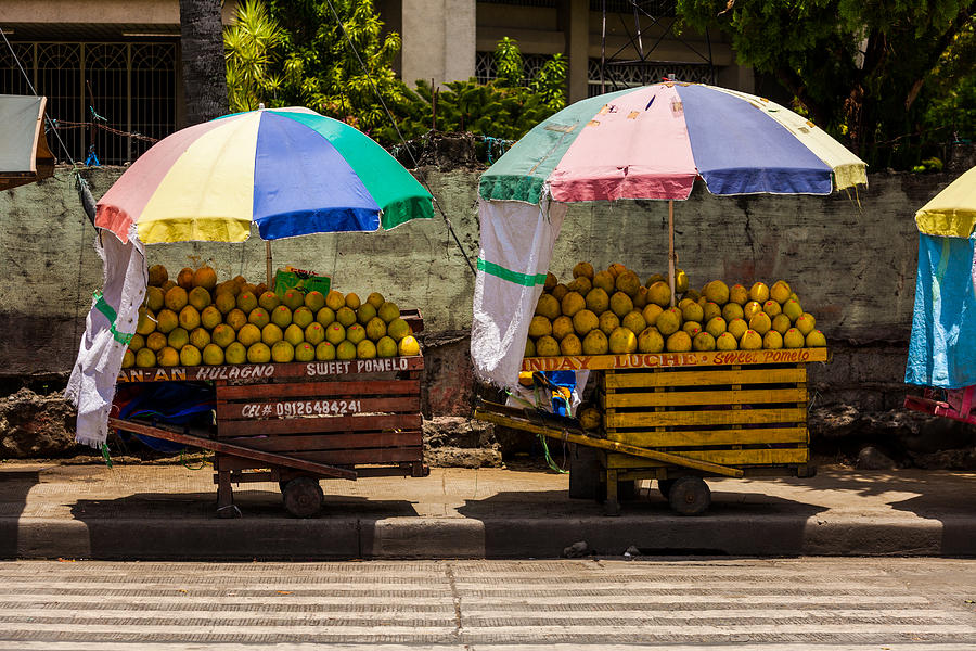 Fruit carts in Davao, Philippines Photograph by Holgs