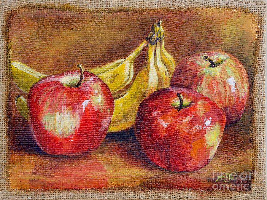 Fruit on Burlap Painting by AnnaJo Vahle