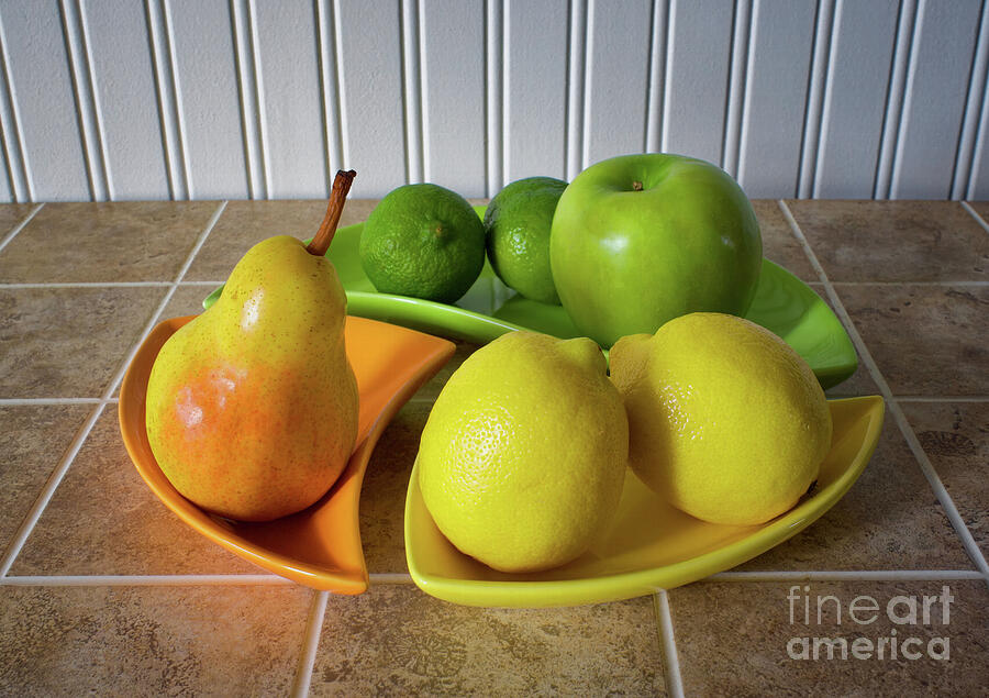 Fruit on Plates on Tiles Photograph by Mark Miller Fruit on Plates on Tiles Photograph by Mark Miller