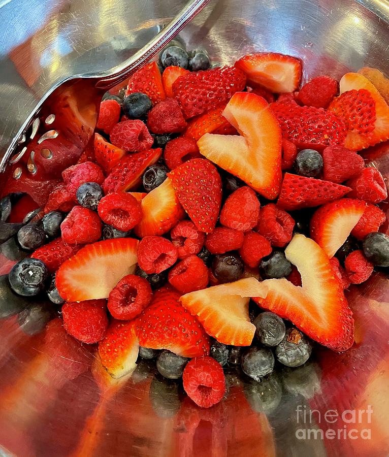 Fruit Salad in Metal Bowl Photograph by Carol Groenen