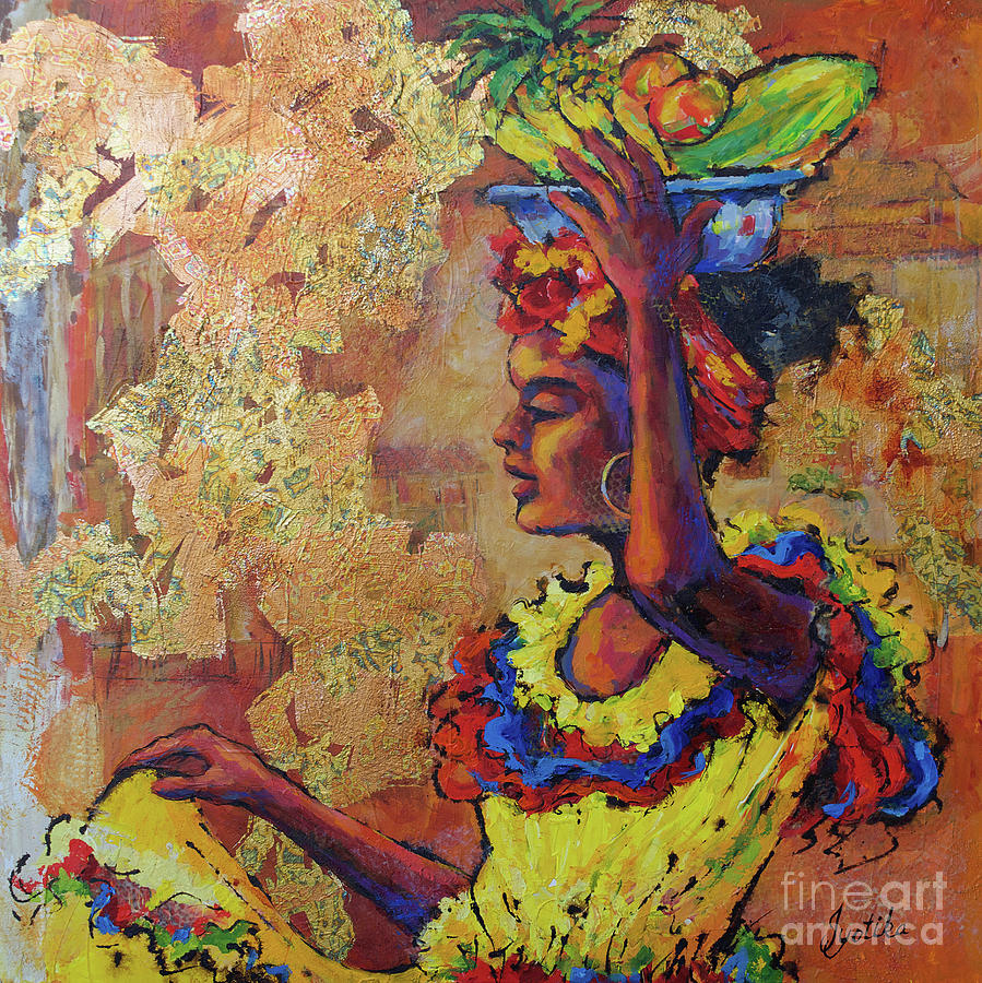 Fruit Seller of Cartagena, Colombia  Painting by Jyotika Shroff
