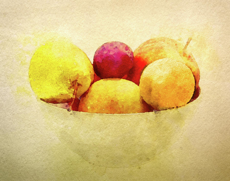 Fruit Serving Bowl Digital Art by Susan Maxwell Schmidt