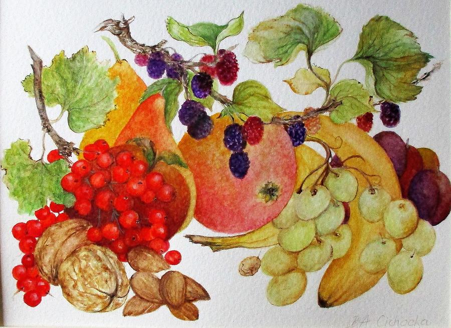 Fruits And Nuts  / sold Painting by Barbara Anna Cichocka