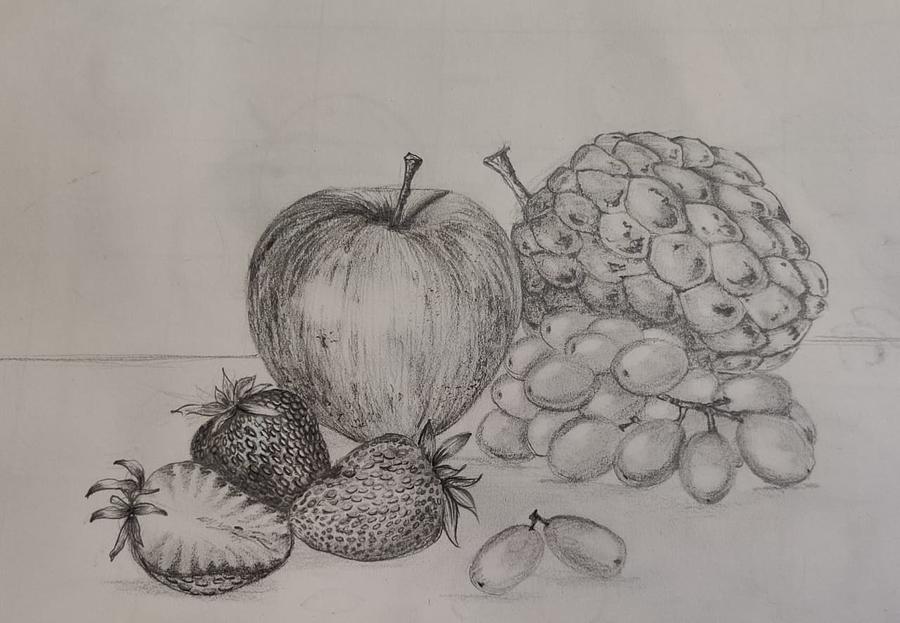 Fruit on a plate | My drawing for today's Inktober 