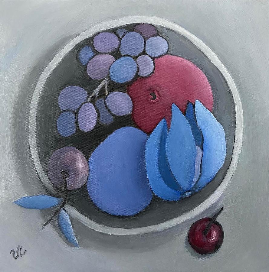Fruits in a Bowl Painting by Victoria Lakes