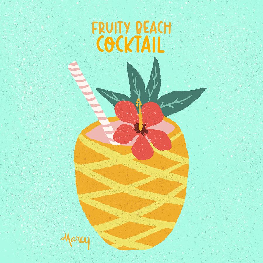 Fruity Beach Cocktail Painting by Marcy Brennan - Fine Art America