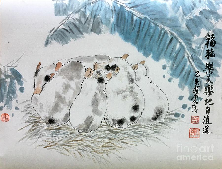 Fu PIG Painting by Carmen Lam