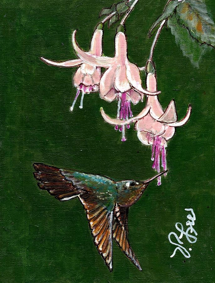 Fuchsia and Friend Painting by VLee Watson