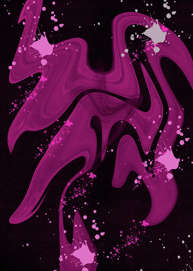 Fuchsia and Splat Digital Art by Michelle Hoffmann