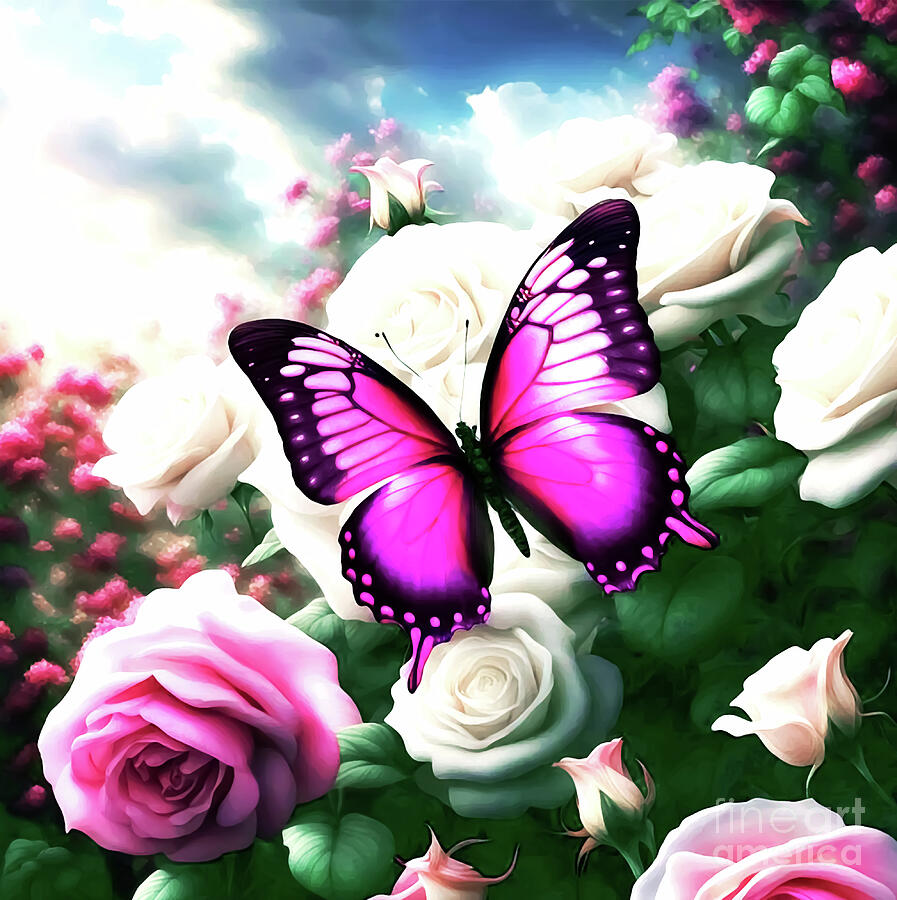 Fuchsia Butterfly Digital Art by Eddie Eastwood