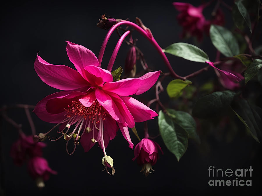 Fuchsia Flower Digital Art by Michelle Meenawong