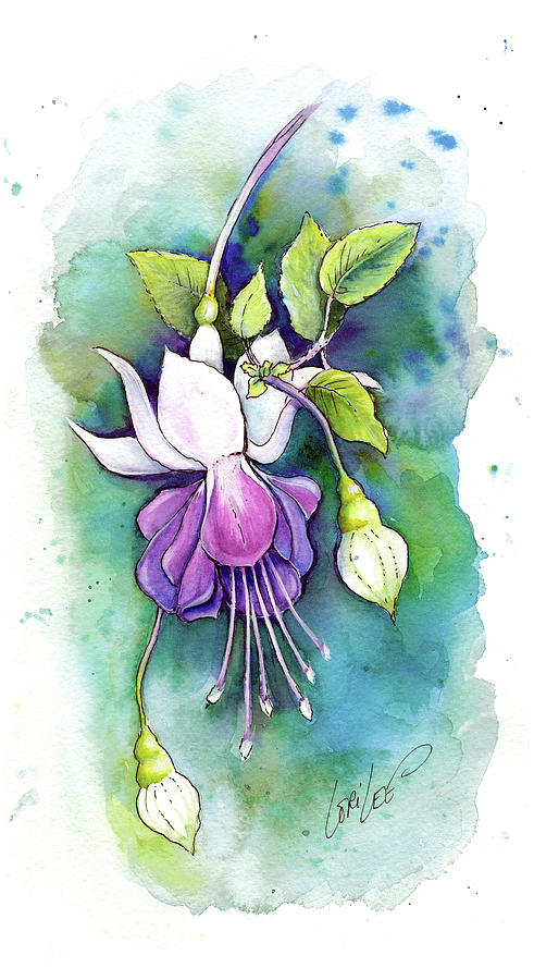 Flower Painting - Fuchsia Flower by Starglow Studio