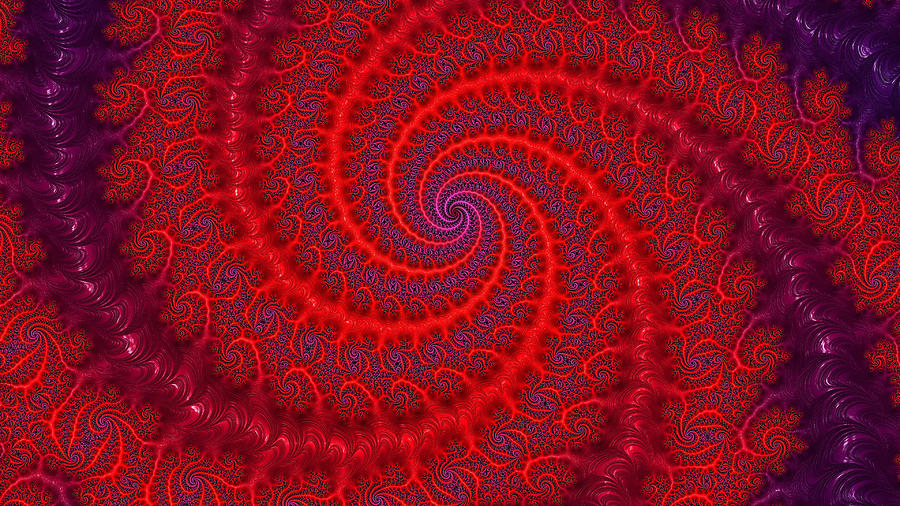 Fuchsia Fractal Spiral Spinner Digital Art by Shelli Fitzpatrick