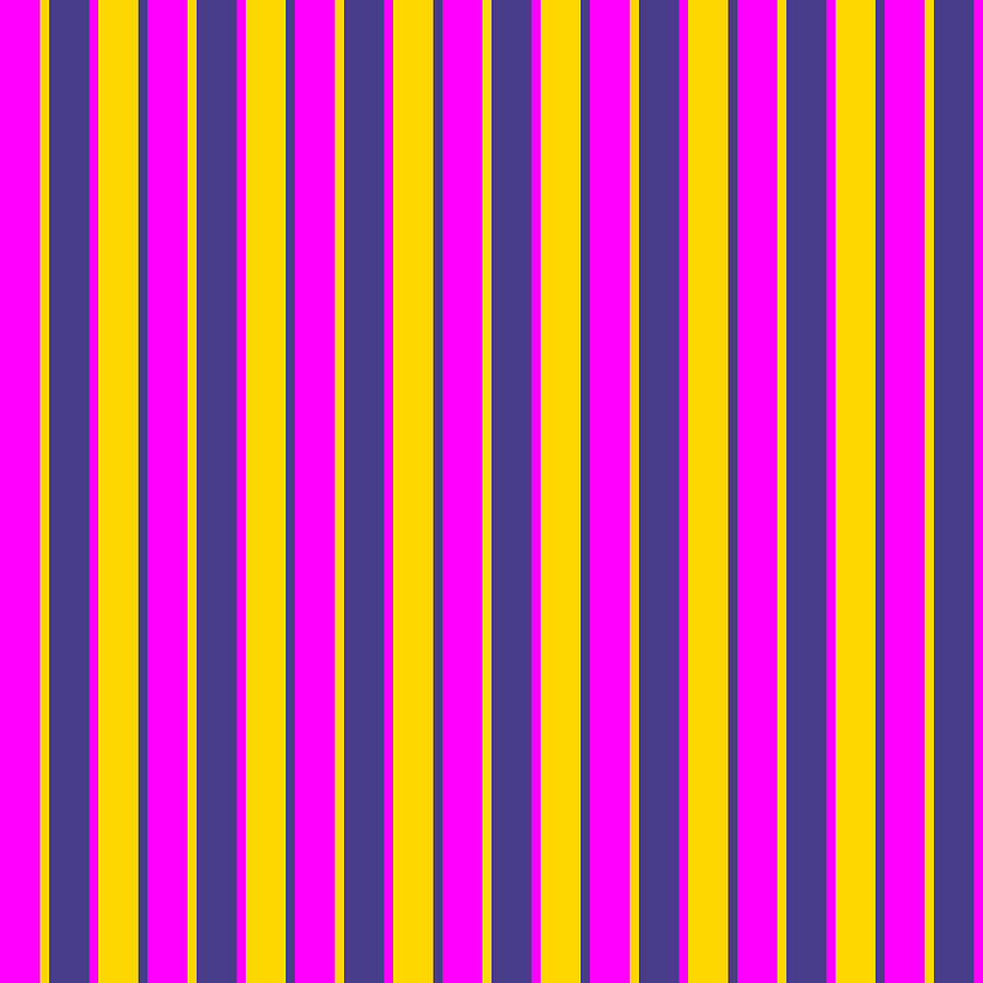 Abstract Digital Art - Fuchsia, Yellow, and Dark Slate Blue Colored Lines Pattern by Aponx Designs