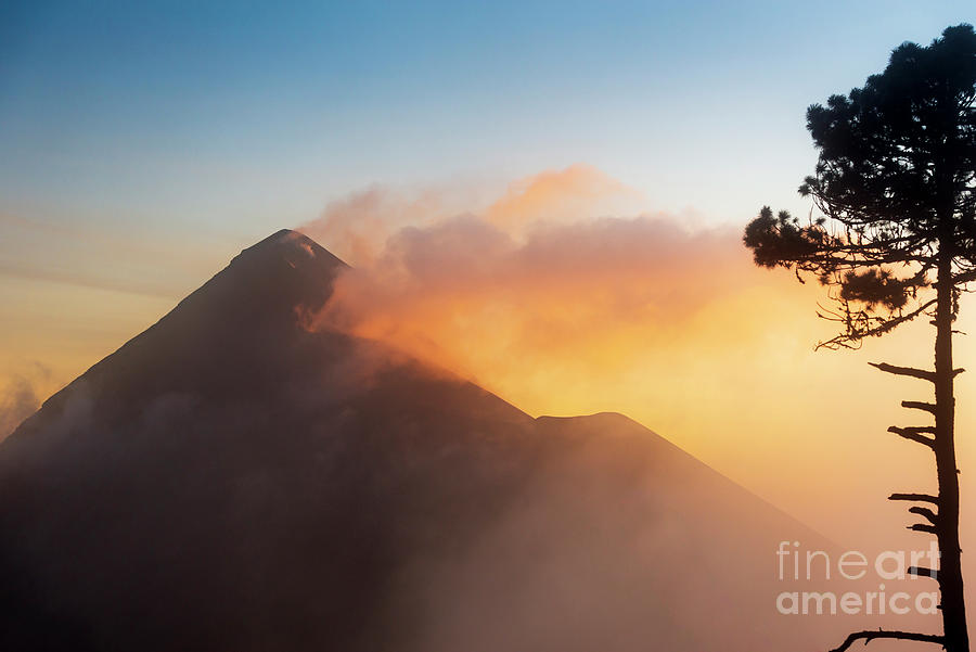 Fuego Volcano Guatemala Sunset Photograph by THP Creative
