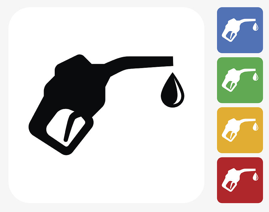 Fuel Icon Flat Graphic Design Drawing by Bubaone