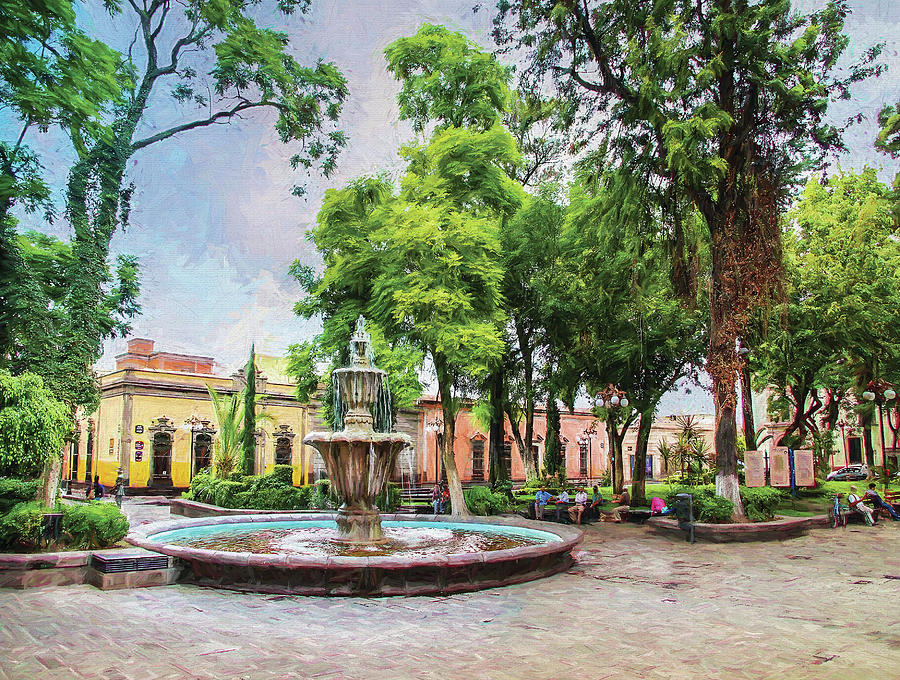 Fuete Jardin de San Francisco, San Luis Potosi, Mexico Digital Art by