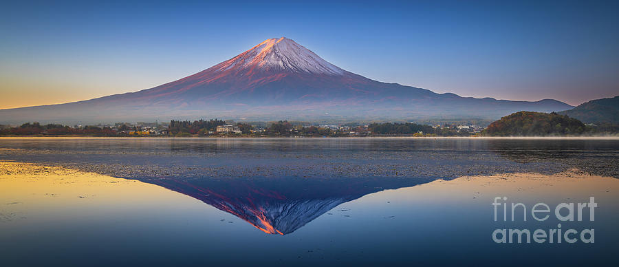 Fall Photograph - Fuji Morning Panorama by Inge Johnsson