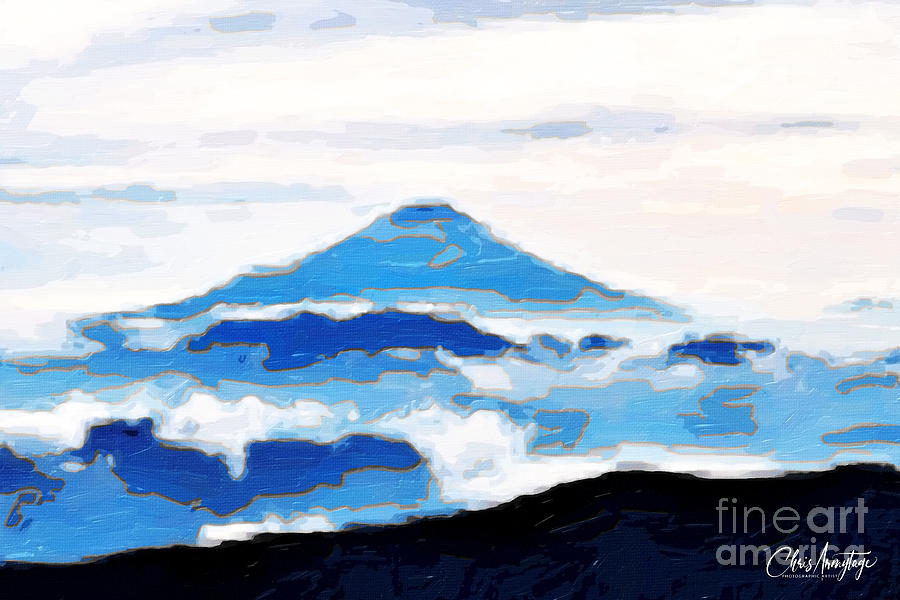 Fuji with Clouds Abstract Digital Art by Chris Armytage