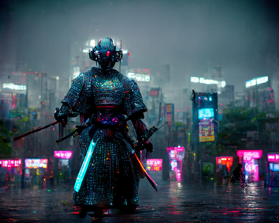 Full Body Future Samurai With A Shiny Silver Ar 0fbf0200 A471 44e2 8e2a ...