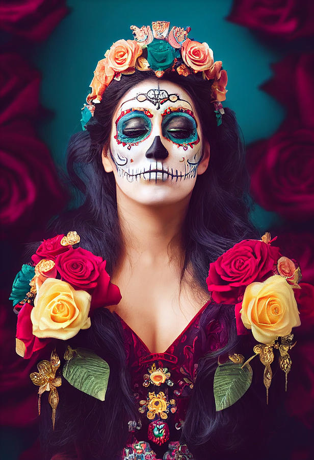 full body portrait of beautiful Mexican queen day 1467c711 45f8 4161 ...