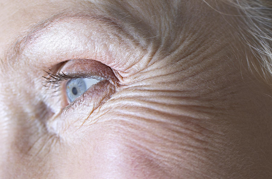Full-Frame Close-Up of a Senior Womans Eye Photograph by B2M Productions