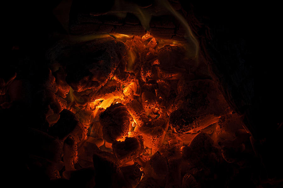 Full frame of wood embers Photograph by Brais Seara