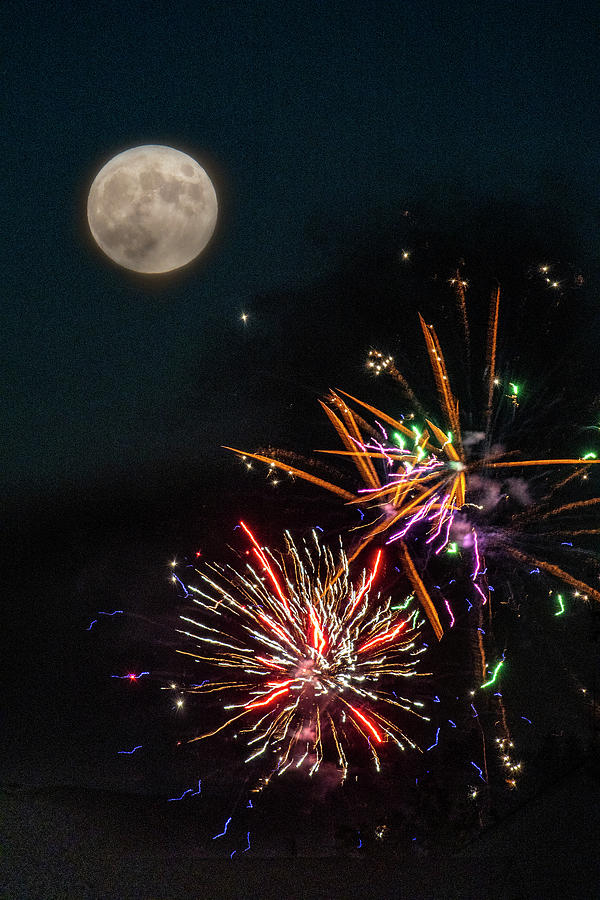 Full Moon 4th of July Photograph by Ron Miles Fine Art America