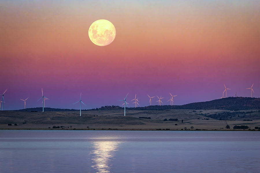 Full Moon and Girdle Over Lake George Photograph by Ari Rex
