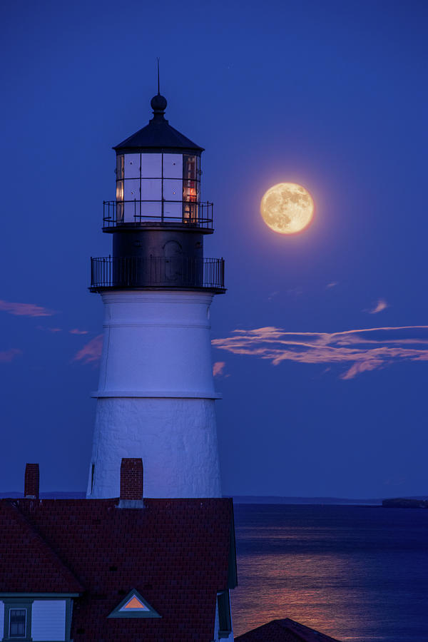 Full Moon and PHL Beacon Photograph by Jennifer Egan