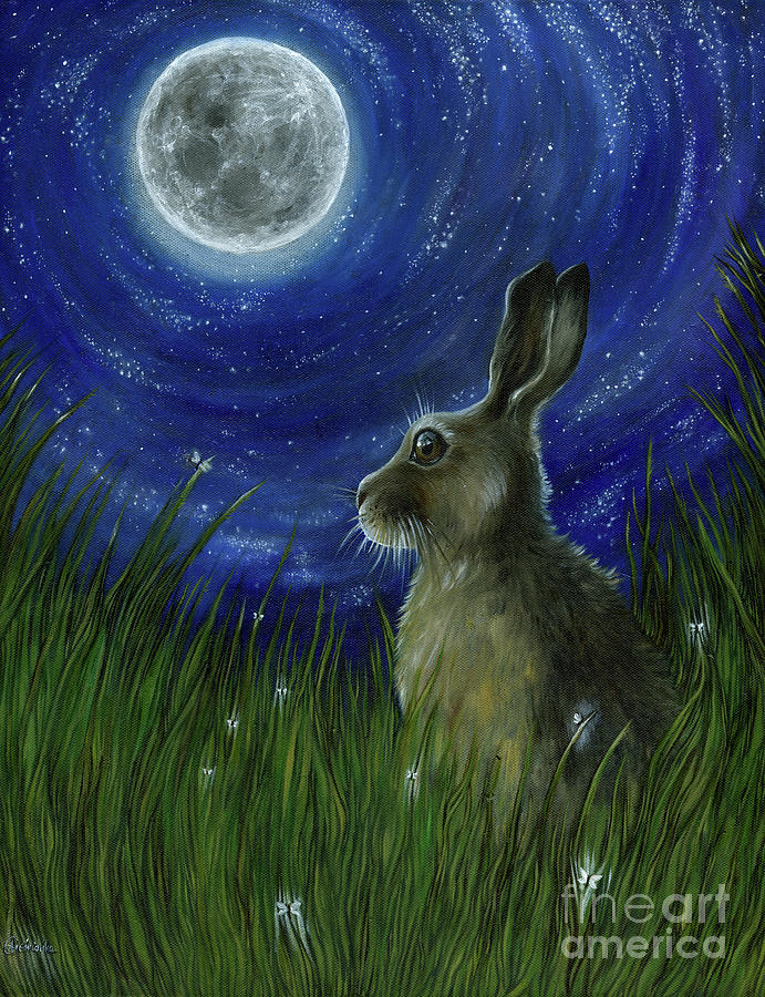 Full Moon Painting by Ang El