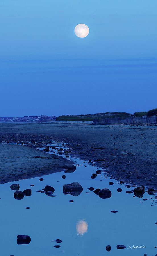Full Moon at Low Tide Photograph by Jim Carlen