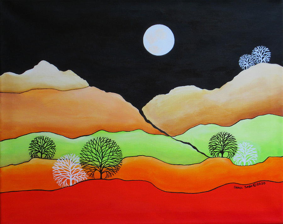 Full Moon Painting by Carol Sabo