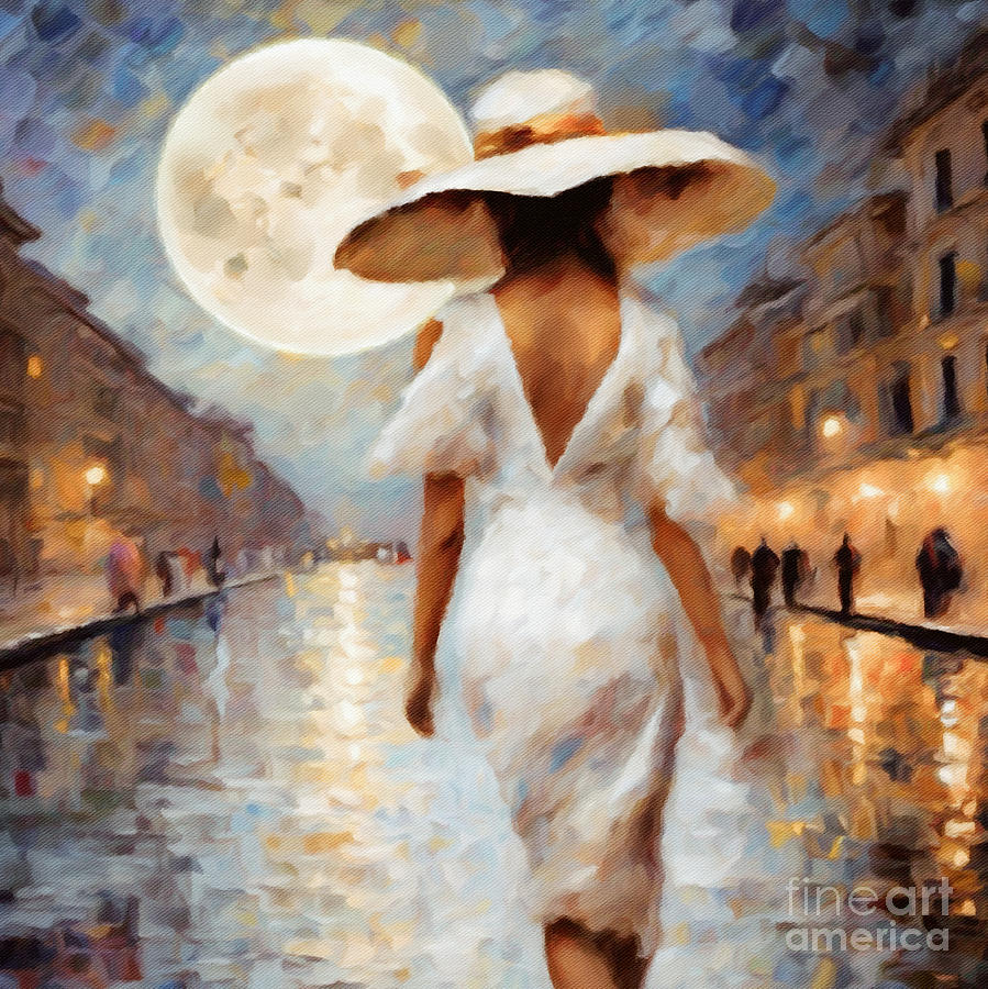 Full Moon Fashion Stroll Digital Art by Lauries Intuitive