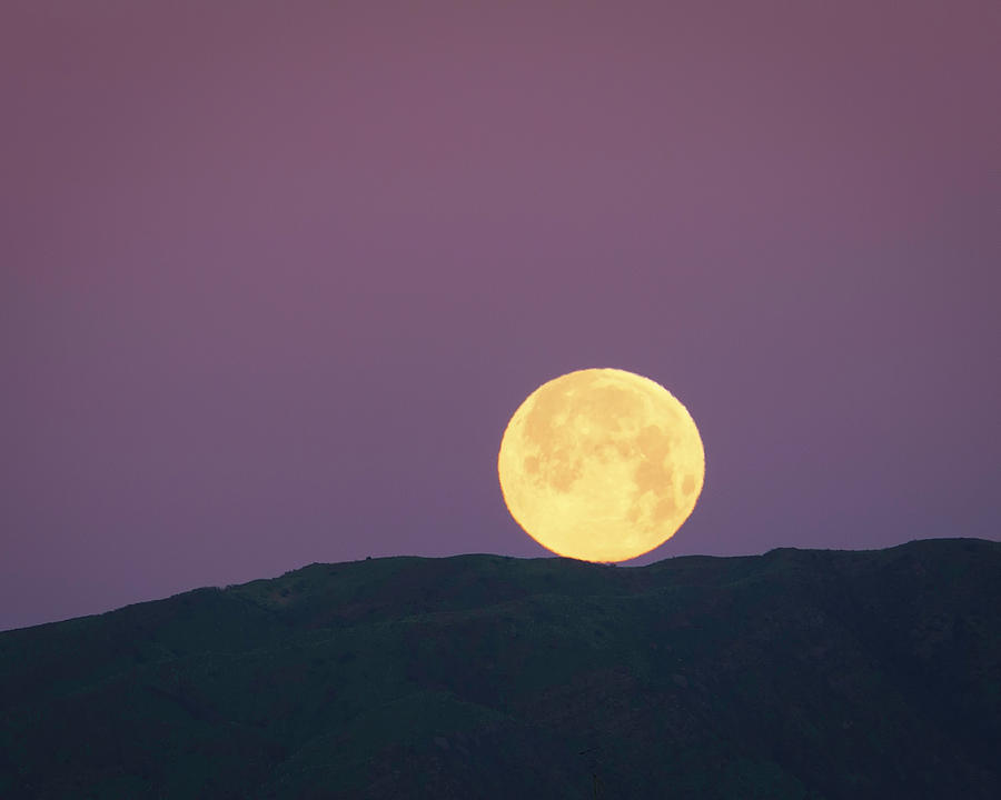 Full Moon Hovers Over Mountaintop 2 Photograph by Lindsay Thomson