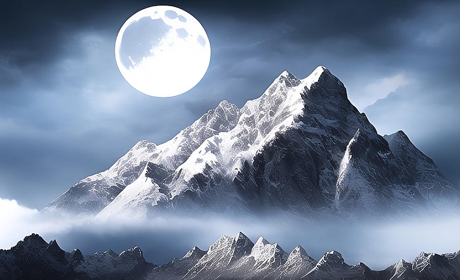 Nature Digital Art - Full Moon by Manjik Pictures