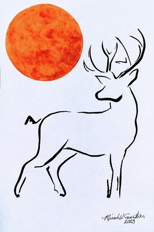 Full Moon Drawing by Micah Guenther