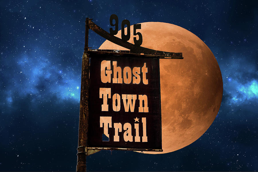 Full Moon on Ghost Town Trail Photograph by Larry Nader