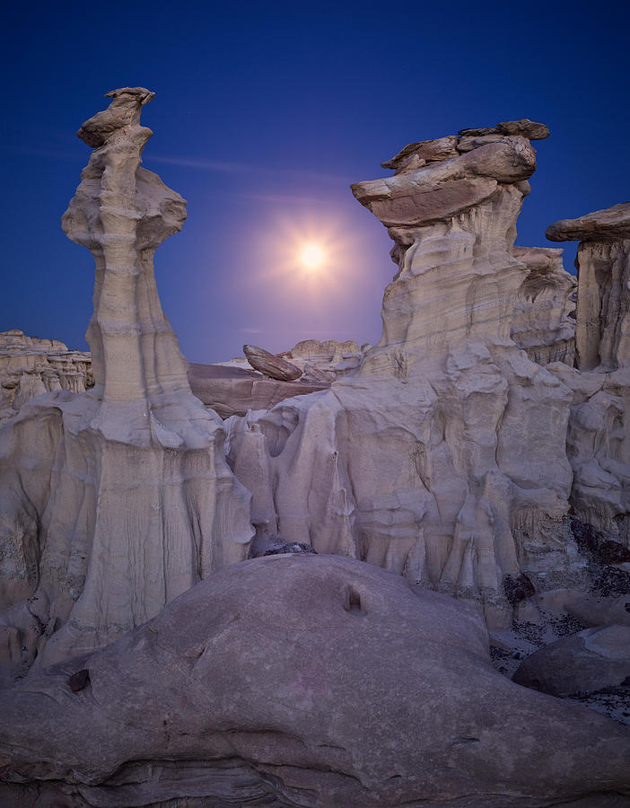 Full Moon over Badlands Photograph by Peter Boehringer