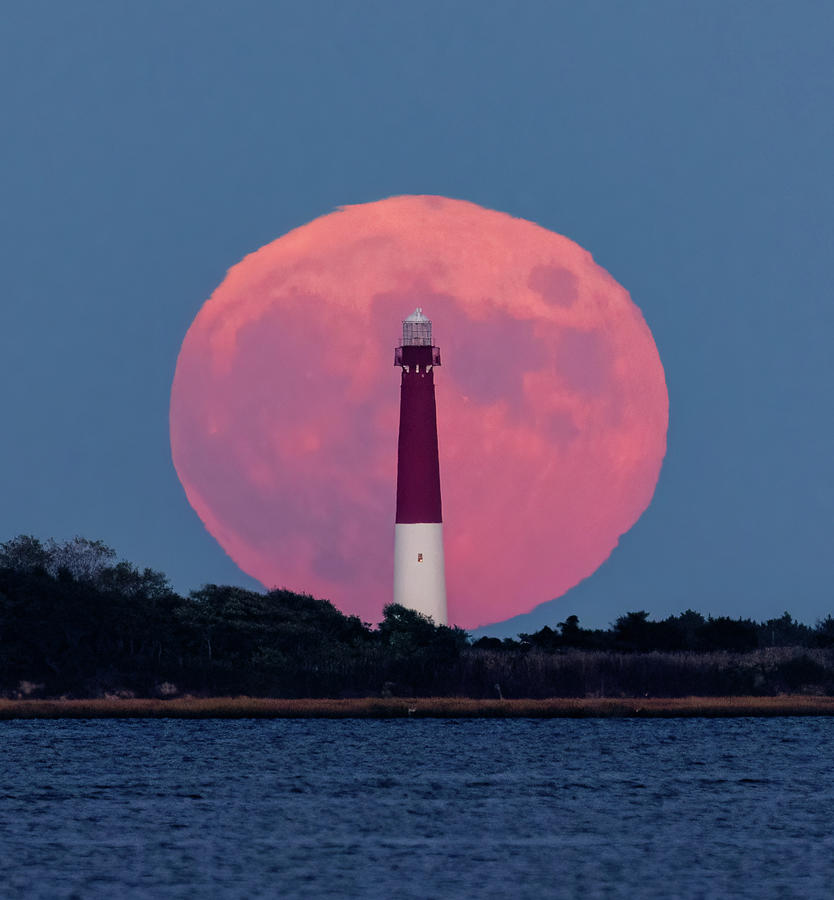 Full Moon Over Barnegat Lighthouse Photograph by Scott Miller