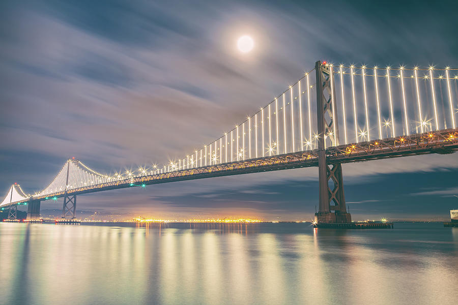Full Moon Over Bridge  Photograph by Jonathan Nguyen