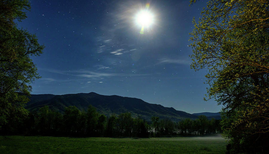 Cades Cove Photograph - Full Moon Over Cades Cove by Dan Sproul