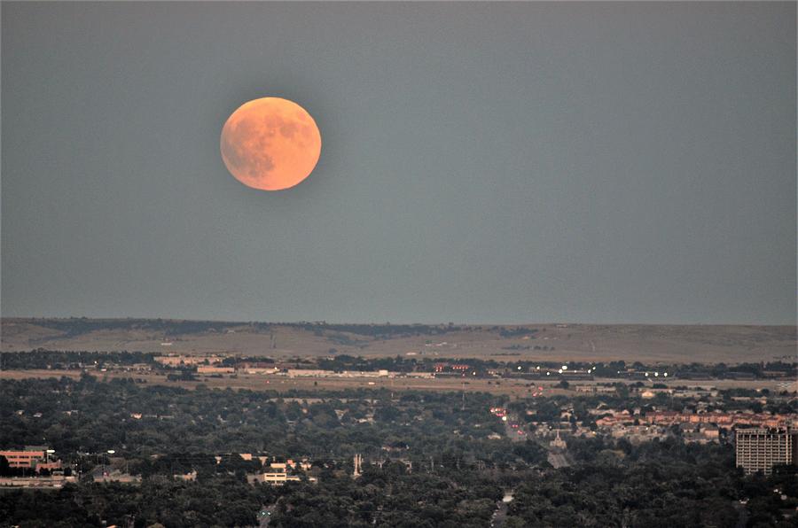 Full Moon Over Colorado Springs Photograph by Clarice Lakota