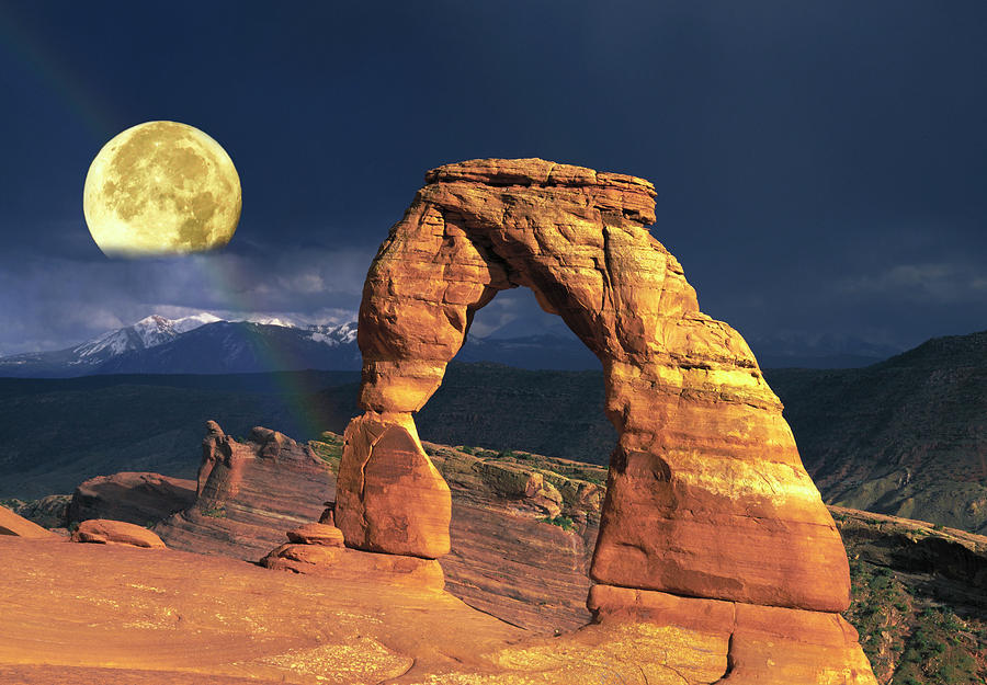 Full Moon Over Delicate Arch Photograph
